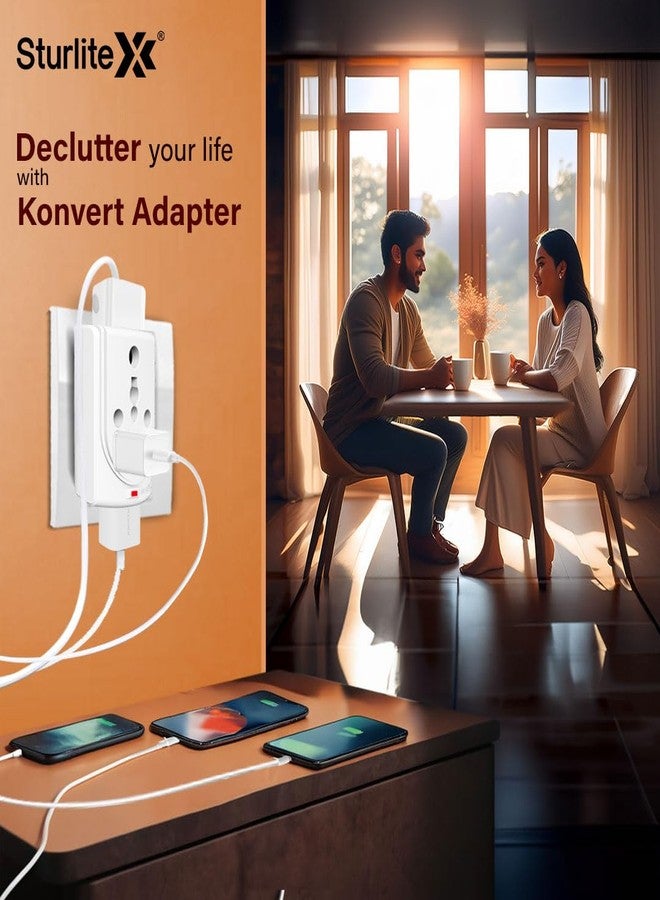 Sturlite Konvert Multiplug| 6-16 Amp| 2-Pin & 3-Pin Socket| Universal AC Travel Adapter| Premium Polycarbonate Body Socket| Compact Converter Plug for Travel, Home & Office Use - Pack of 20 - Image 5